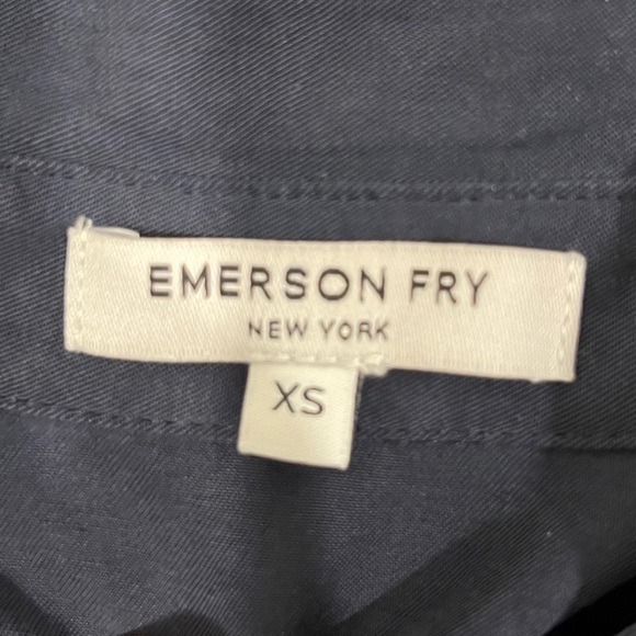 Emerson Fry New York Navy Blue Button Shirt Dress Collar Long Sleeve Women’s XS - Picture 5 of 8